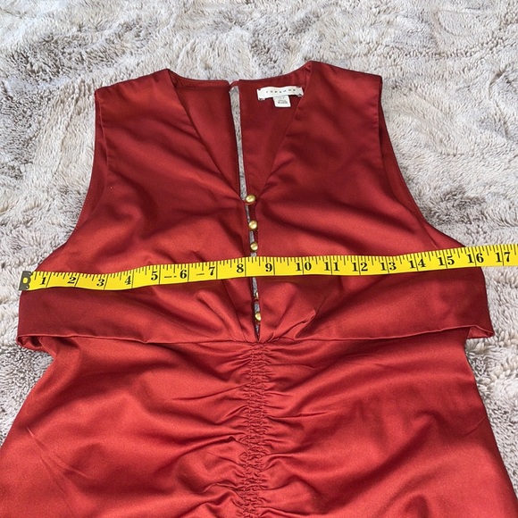 TOPSHOP, Rushed Button Satin Midi Dress - Picture 7 of 10